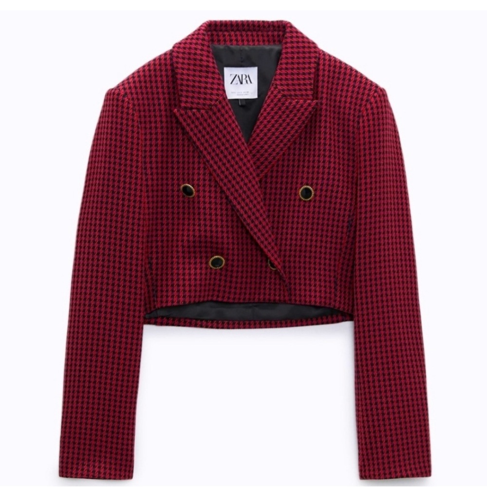 Zara Women's Red Cropped Jacket